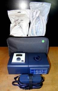 lot 177 image: BIG $ ITEM - CPAP SYSTEM ONE PHILIPS RESPIRONICS W NEW MASK & HEATED TUBE - TESTEDWORKS WSTORAGE BAG & POWER SUPPLY