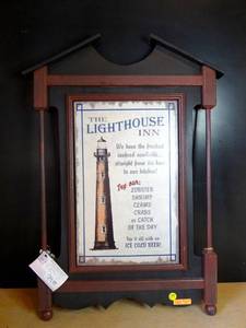 lot 179 image: AWESOME WOODEN NAUTICAL THEMED DISPLAY - THE LIGHTHOUSE INN - MEASURES 19 X 26
