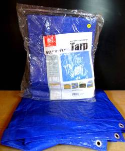 lot 185 image: LOT OF 2 - HFT 5 X 7 BLUE TARPS - 1 OPENED1 SEALED