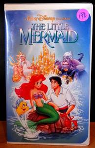 lot 190 image: SUPER RARE BANNED COVER - Disney The Little Mermaid (VHS, 1989, Black Diamond Edition) $$$