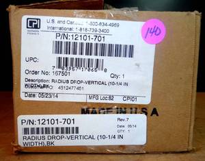 lot 140 image: Chatsworth 12101-701 Cable Runway Radius Drop Stringer $$$ - NEW