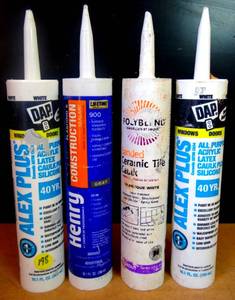 lot 198 image: ASSORTMENT OF CAULK & ADHESIVES AS SHOWN