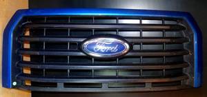 lot 204 image: BIG $ ITEM - FORD 2015-2017 F150 OEM COMPLETE UPPER GRILLE W EMBLEM (BLUE) PN FL34-8200