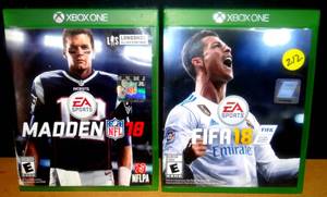 lot 212 image: XBOX 360 - MADDEN 2016 (TOM BRADY COVER) & FIFA 2016 - BOTH COMPLETE