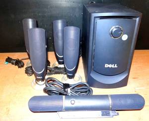 lot 279 image: Dell MMS 5650 5.1-Channel 100W Surround Sound PC Speakers System $$$