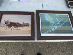 lot 70 image: 2 framed fighter planes WWII 13x10