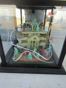 lot 73 image: glass box with lighted haunted house inside 11x12