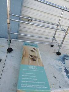 lot 79 image: rolling shoe rack23x25    , 22x62 door hanger shoe rack NIB