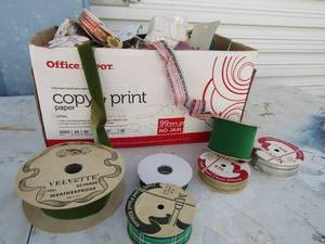 lot 87 image: Large box of assorted colored ribbons