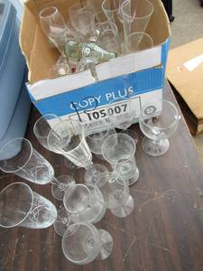 lot 98 image: Shot glass and wine glasses