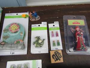 lot 105 image: Crazy art fairy tale fairy door play set, tiny treasures dcor, woodland fairy tale dcor and more