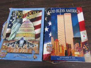lot 112 image: Freedom 550 piece puzzle, God Bless America 550 piece puzzle