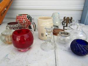 lot 136 image: Candle stands and holders assorted lot