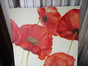 lot 212 image: 31x31 Floral art by F. de Villerquez
