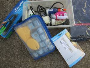 lot 216 image: Swing line hole punch, waterproof iron, glue, wall fabric and more