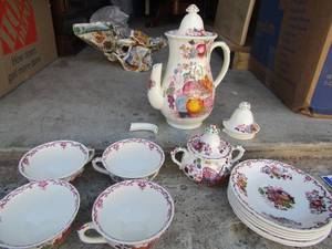 lot 257 image: MASONS 168 IRONSTONE CHINA TEA SET - FRUIT BASKET DESIGN