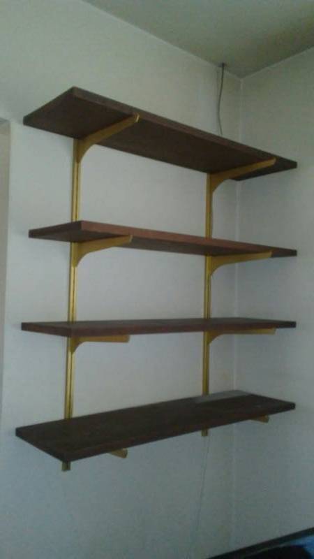 lot 78 image: Wall Dark walnut Wall Shelves