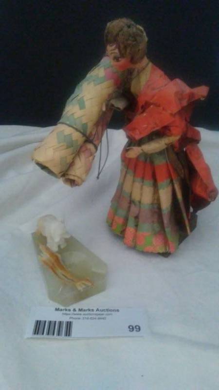 lot 99 image: Mache Paper doll, Elephant ash tray