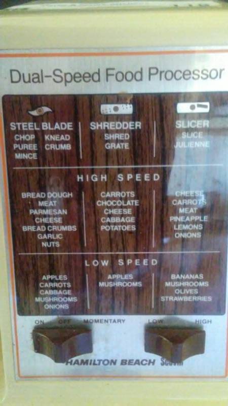 lot 118 image: Dual Speed Food Processor