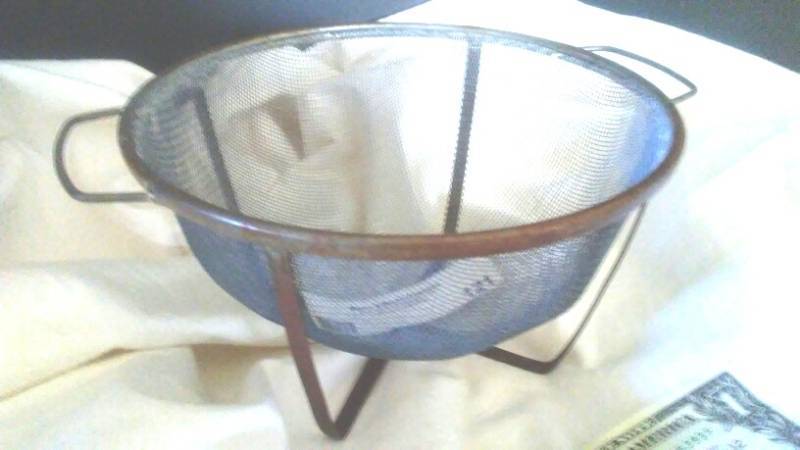lot 121 image: Antique Metal Mesh Strainer