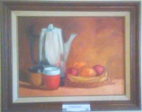 lot 40 image: Still Life Oil Painting