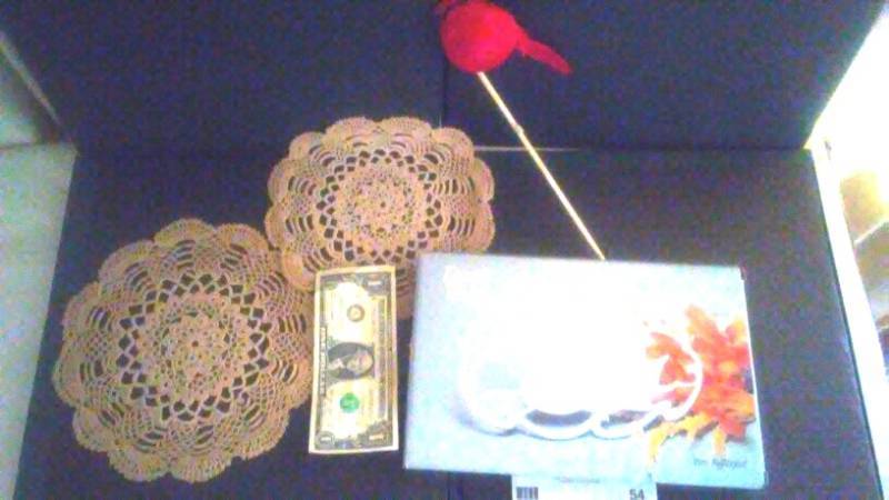 lot 54 image: Duck Trivet,Cardinal stick, and dollies
