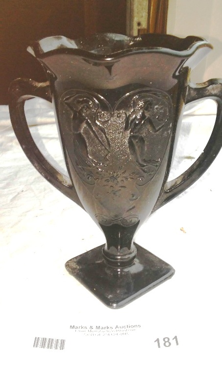 lot 181 image: Black Embossed Vase