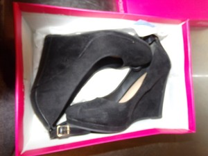 lot 81 image: Black Velvet Wedge Womens Heels Size 10