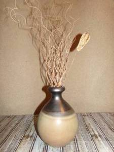 lot 92 image: Ceramic Ombre Vase With Faux Plant