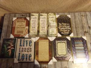 lot 106 image: Framed Motivational, Love & Family Quotes 10 Pieces