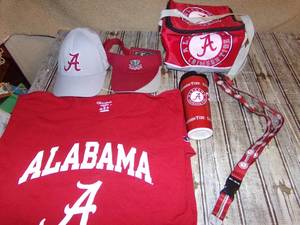 lot 122 image: Sports Fan Collection- Alabama T-shirt, Hat, Cup, Etc.