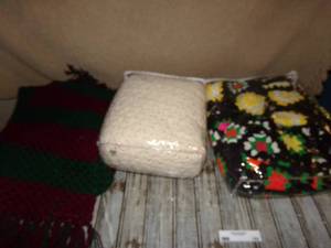 lot 163 image: 2 Crochet Afghans and Crochet Squares to make your own Afghan