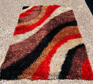 lot 202 image: Sofa Mart Designer Rooms 5x 8 Urban Shag Rug Red Swirl