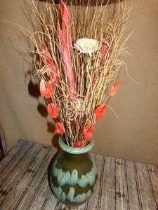 lot 219 image: Faux Flower Arrangement In Ceramic Vase