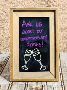 lot 231 image: Framed Advertising Chalkboard 12 x 8