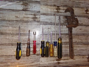 lot 244 image: 8 Screwdrivers & Monkey Wrench