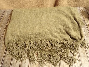 lot 255 image: Green Soft Fringe Throw Blanket 60 x 50