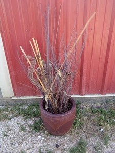 lot 276 image: Large Ceramic Pot with Faux Plant