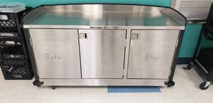 lot 1 image: Lakeside 3-Door Rolling Stainless Steel Cabinet, Model SP-3437, Contents Not Included
