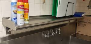 lot 24 image: Stainless Steel Wall Mounted Shelf, Measures 60