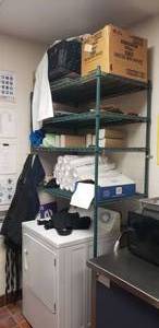 lot 43 image: Metro Green Antimicrobial Wire Shelf (Only Has 5 Shelves), Measures 42 x 87 x 24, Contents Not Included