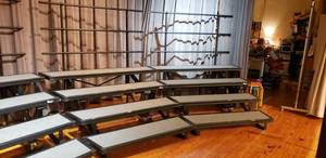 lot 63 image: Lot of 2 Wenger Signature Choral Risers, Folding & Rolling