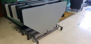 lot 55 image: Lot of 2 Folding & Rolling Cafeteria Tables