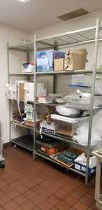 lot 18 image: Lot of 2 Industrial Steel Shelving Racks, 48 x 24 x 96 and 36 24 x 96