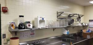lot 22 image: Long Stainless Steel Wall Mounted Shelf, 102 x 12