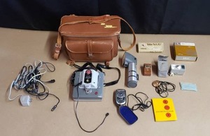lot 38 image: Large Lot of Vintage Camera Lighting and Accessories with Leather Case