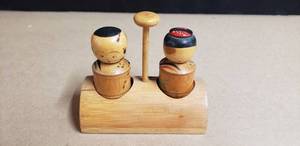 lot 50 image: Vintage Japanese Bamboo Salt and Pepper Shakers