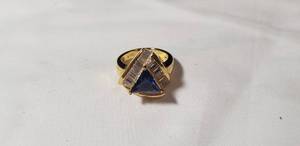 lot 77 image: Gold Plated Sterling Ring - Stamped 925 - Size 6