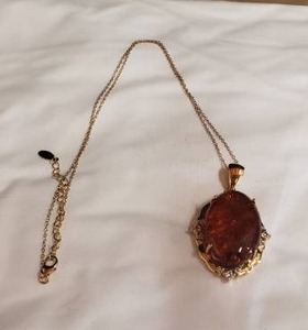 lot 100 image: Gold Plated Sterling Necklace with Pendant - Both Stamped 925