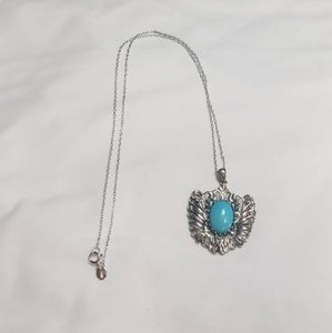 lot 110 image: Sterling Necklace with Pendant - Necklace Stamped 925